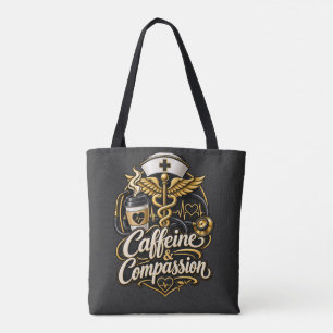 Bolsa Tote Presente Engraçado de Enfermeira Caféina & Compaix
