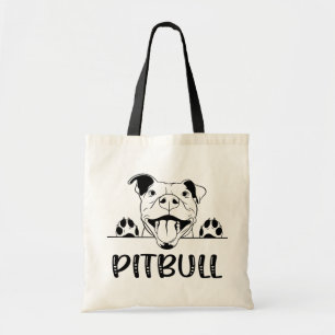 Bolsa Tote Presente Engraçado de Pitbull Cachorro Pittie