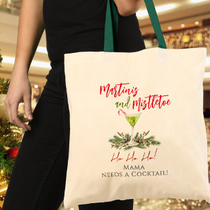 Bolsa Tote Presente engraçado para a mamãe Coquetel de Natal