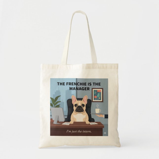 Bolsa Tote Presente Engraçado para Mãe de Cachorro Frenchie G (Frente)