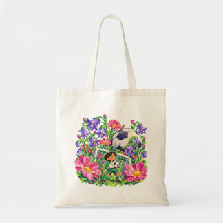 Bolsa Tote Presente Esportivo de Futebol Floral Rosa Roxo Gol