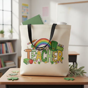 Bolsa Tote Presente fofo do Dia de São Patrício Sortudo para