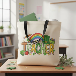 Bolsa Tote Presente fofo do Dia de São Patrício Sortudo para