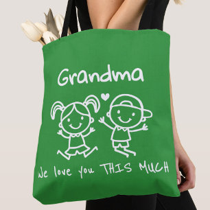 Bolsa Tote Presente Gráfico Divertido de Natal Ama Você Vovó