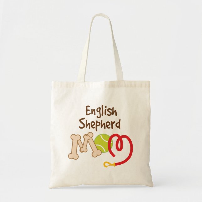 Bolsa Tote Presente inglês da mamã da raça do cão de pastor (Frente)