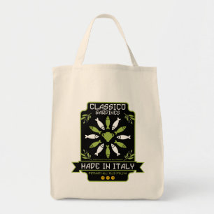 Bolsa Tote Presente italiano de Impressão de Arte Sardine