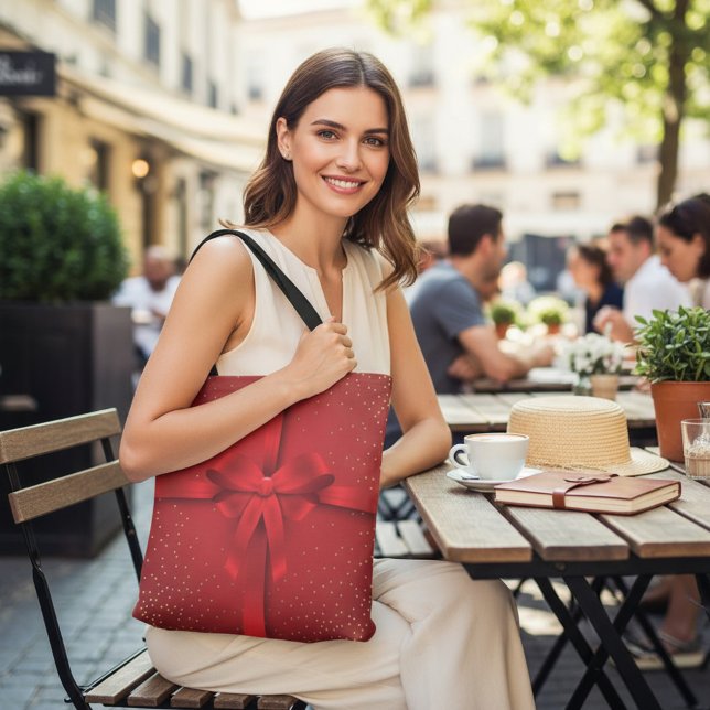 Bolsa Tote Presente nas Férias de Natal do Grande Arco Vermel (Criador carregado)