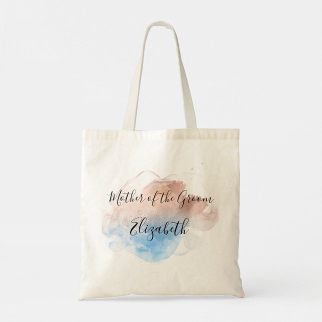 Bolsa Tote Presente para a Mãe do Noivo Rosa Azul Cinza Elega (Verso)
