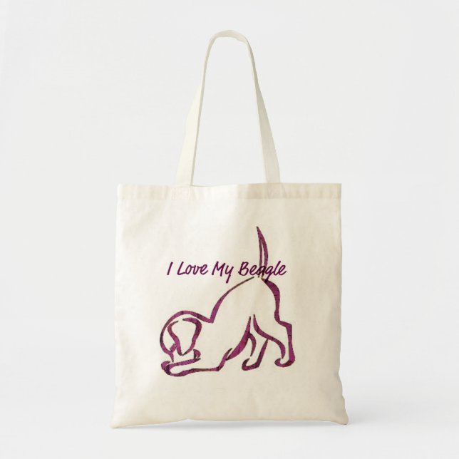 Bolsa Tote Presente para Amante de Cachorro Beagle Fofo (Frente)