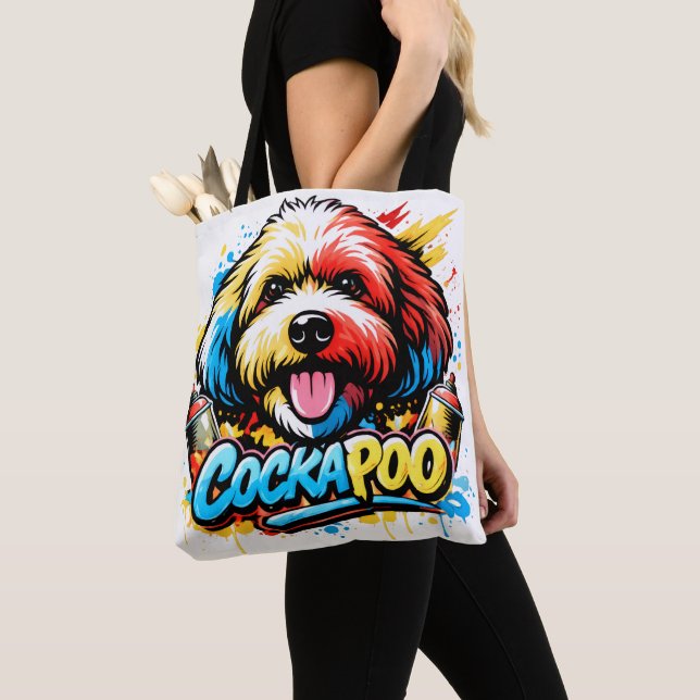 Bolsa Tote Presente para Amante de Cães Cockapoo Dono de Cach (Close Up)