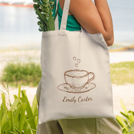 Bolsa Tote Presente para Dama de Honra Amante de Café | Chá d