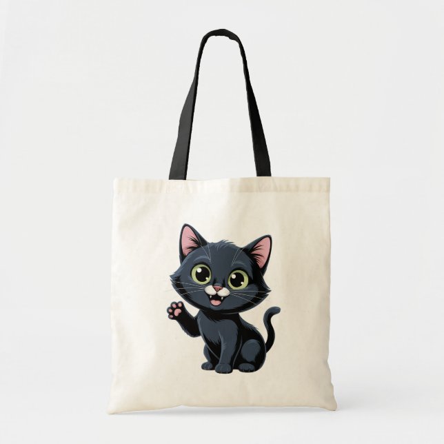 Bolsa Tote Presente para Mãe de Gato Fofa Kawaii (Frente)