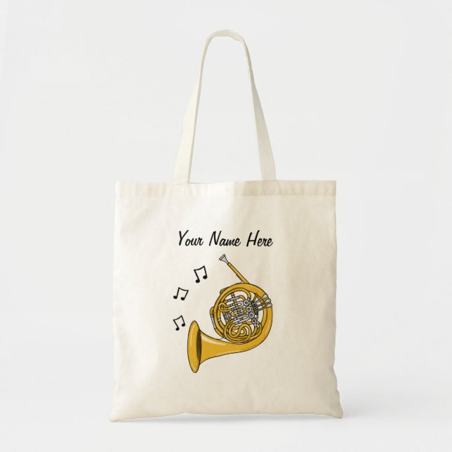 Bolsa Tote Presente para músico de latão de latão de chifre p (Frente)