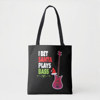 Bolsa Tote Presente para Papais noeis Legal do Bass Guitar Pl