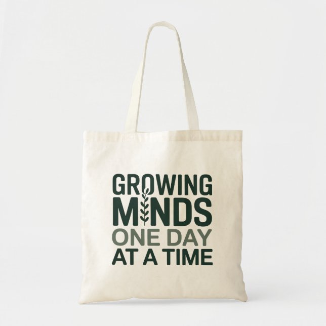 Bolsa Tote Presente para Professores que Cultivam Mentes um D (Frente)