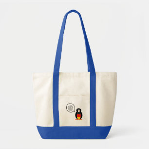 Bolsa Tote Presente Personalizado com Bandeira Alemã Pinguim 