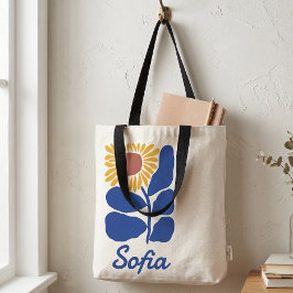 Bolsa Tote Presente Personalizado com Nome Floral Retro Perso