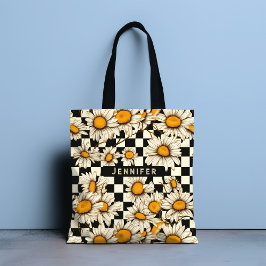 Bolsa Tote Presente Personalizado com Nome Xadrez de Margarid