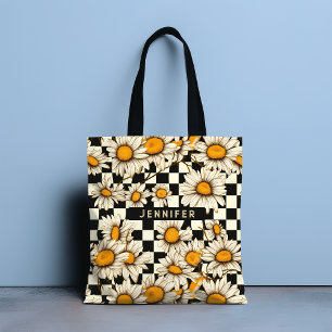 Bolsa Tote Presente Personalizado com Nome Xadrez de Margarid