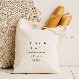 Bolsa Tote Presente Personalizado de Chá de Noiva Obrigado Ti