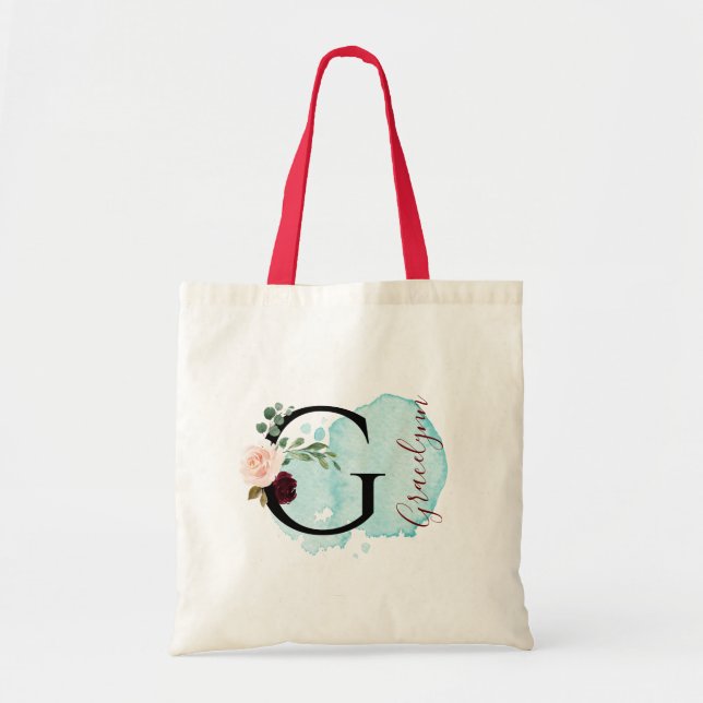Bolsa Tote Presente Personalizado de Chá de panela Floral G B (Frente)