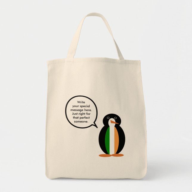 Bolsa Tote Presente Personalizado de Pinguim da Vida Selvagem (Frente)