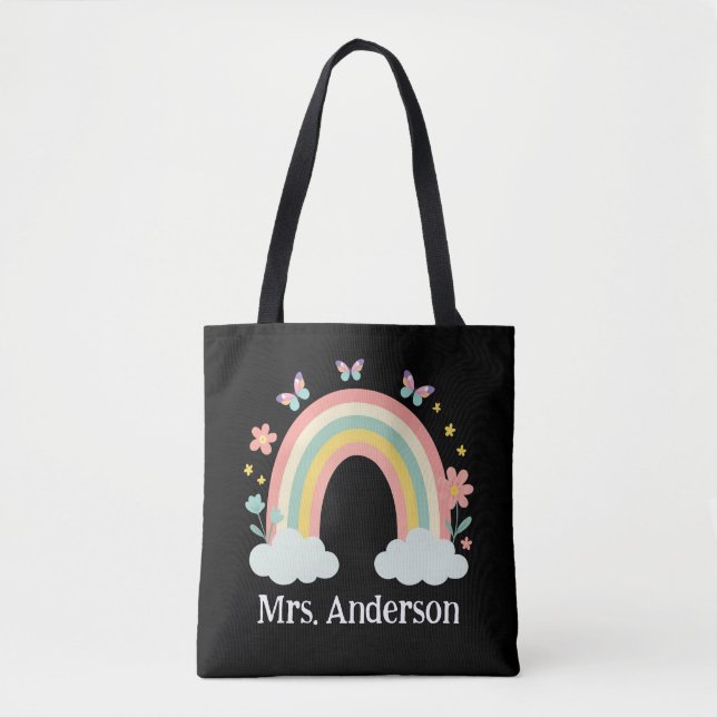 Bolsa Tote Presente Personalizado de Professor Arco-Íris Past (Frente)