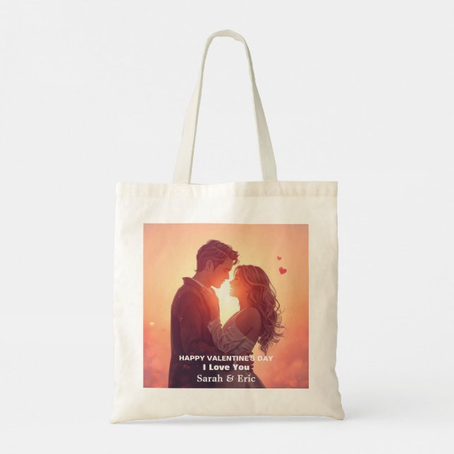 Bolsa Tote Presente Personalizado do Dia dos Namorados (Verso)
