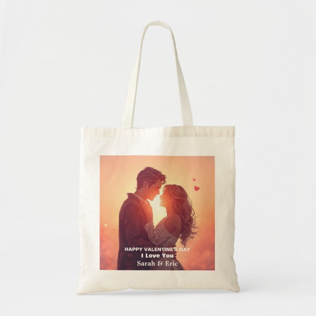Bolsa Tote Presente Personalizado do Dia dos Namorados (Frente)