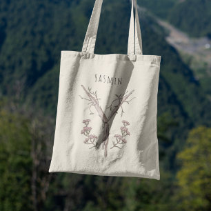 Bolsa Tote Presente Personalizado Floral Alcaravia Letra Y