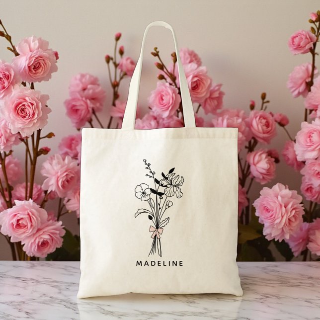 Bolsa Tote Presente Personalizado para Damas de Honra com Laç (Criador carregado)