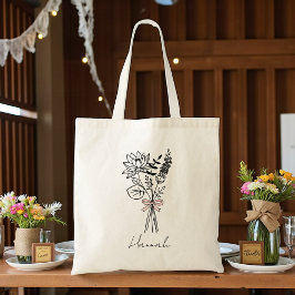 Bolsa Tote Presente Personalizado Para Damas De Honra Laço Ro