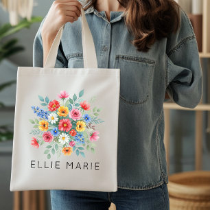 Bolsa Tote Presente Personalizado para Noiva com Nome Flor Si