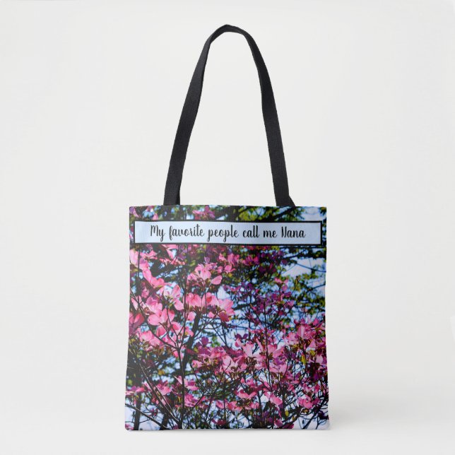 Bolsa Tote Presente rosa florescente de Dogwood para ela (Frente)