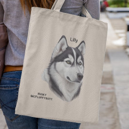 Bolsa Tote Presente Siberian Husky Para Mãe Rouco