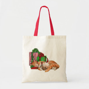 Bolsa Tote Presentes bonitos do gato, do rato e de Natal