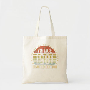 Bolsa Tote Presentes de 40 anos Vintage 1981 Edição limitad