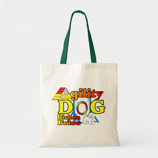 Bolsa Tote Presentes de Agilidade Bichon Frise (Frente)
