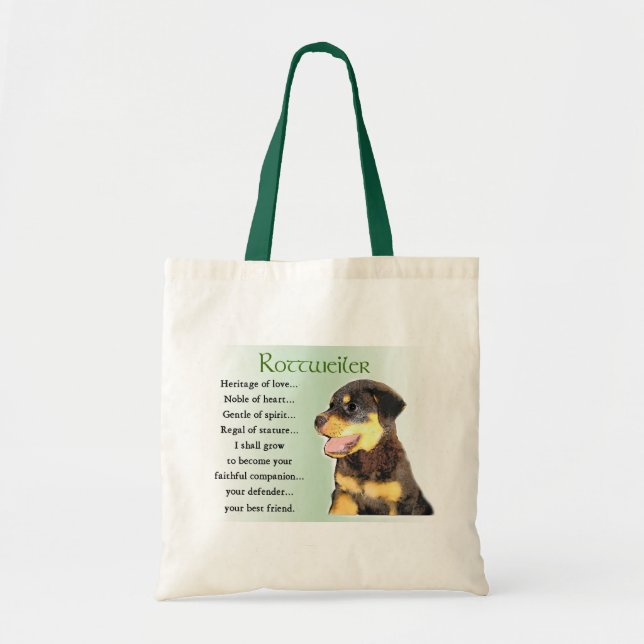 Bolsa Tote Presentes de Arte Rottweiler (Frente)