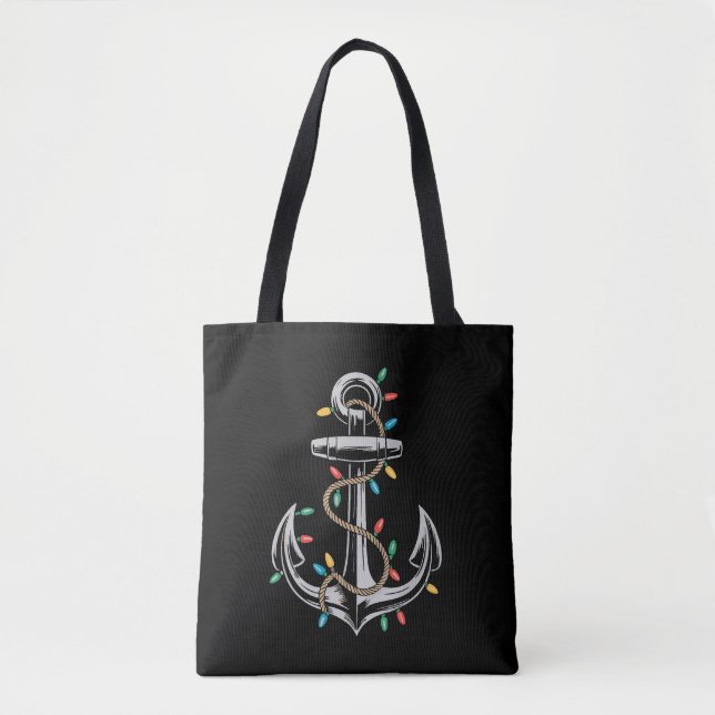 Bolsa Tote Presentes de Barco de Cruzeiro de Velas de Natal L (Frente)