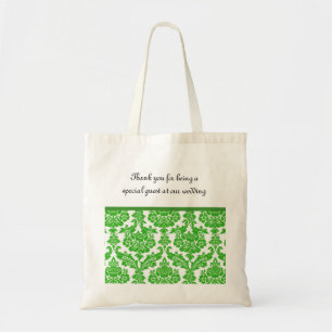Bolsa Tote presentes de casamento tema damasco verde