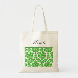Bolsa Tote presentes de casamento tema damasco verde