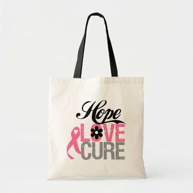 Bolsa Tote Presentes de CURA do AMOR do Cancer (Frente)