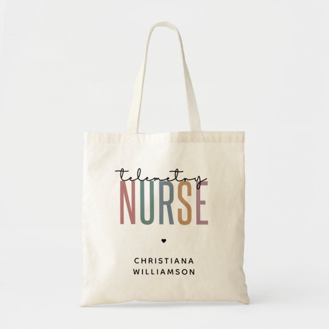 Bolsa Tote Presentes de Enfermagem de Telemetria Personalizad (Frente)