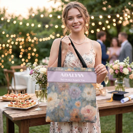 Bolsa Tote Presentes de Formatura em Aquarela Suave para Neta