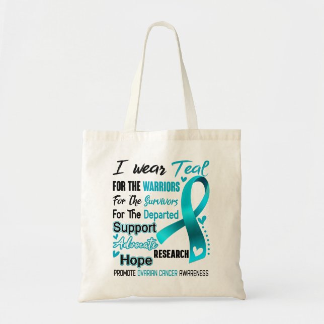 Bolsa Tote Presentes de Friso do Mês de Sensibilização do cân (Frente)
