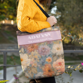 Bolsa Tote Presentes de graduação de aquarela suave para neta