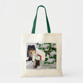 Bolsa Tote Presentes de Natal de Collie Tripla Collie