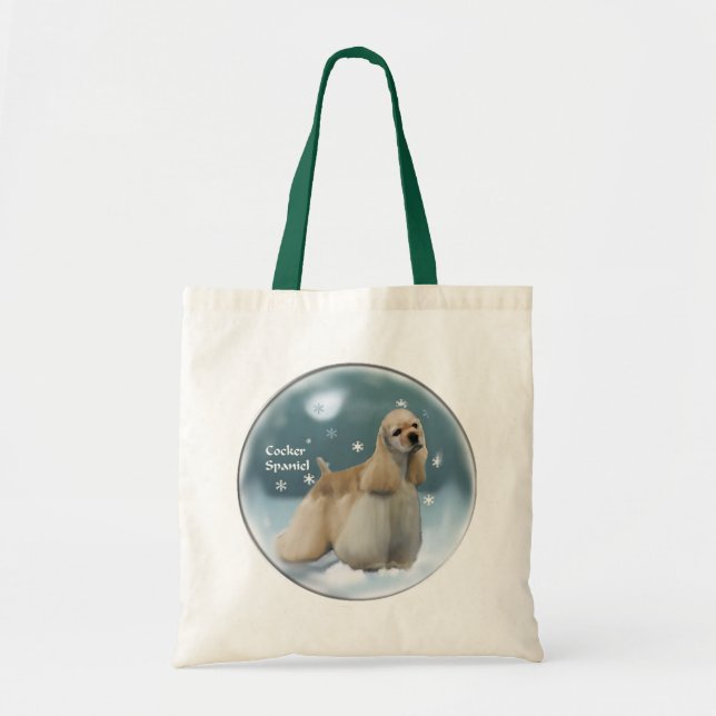 Bolsa Tote Presentes de Natal do Cocker Spaniel (Frente)