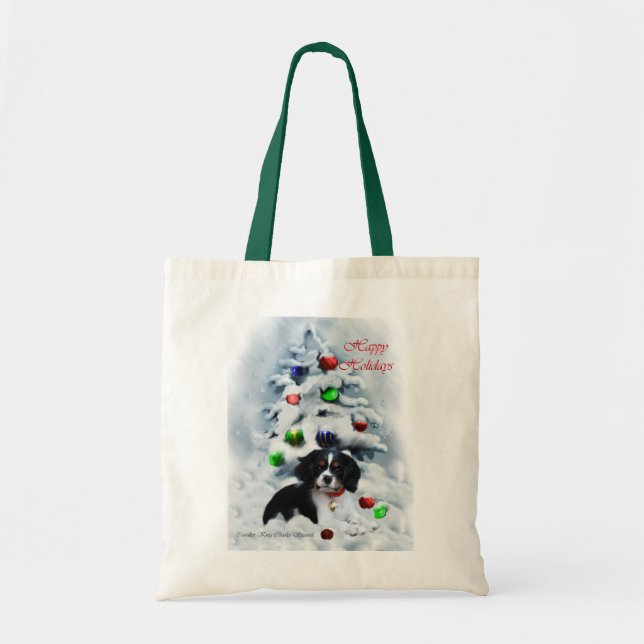 Bolsa Tote Presentes de Natal do Rei Cavalier Charles Spaniel (Frente)